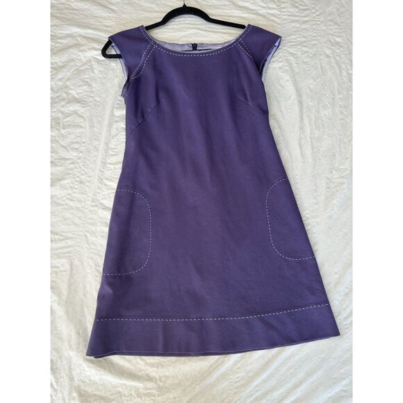 Rebecca Taylor Womens Purple Dress 4 sleeveless aline rayon pockets zipper - Picture 2 of 7
